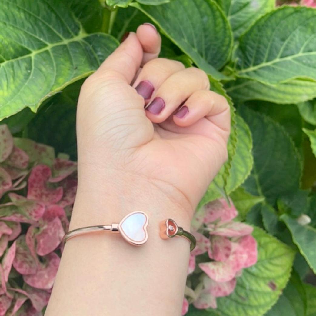 Rose Gold Love Heart Bracelet - Whisperz