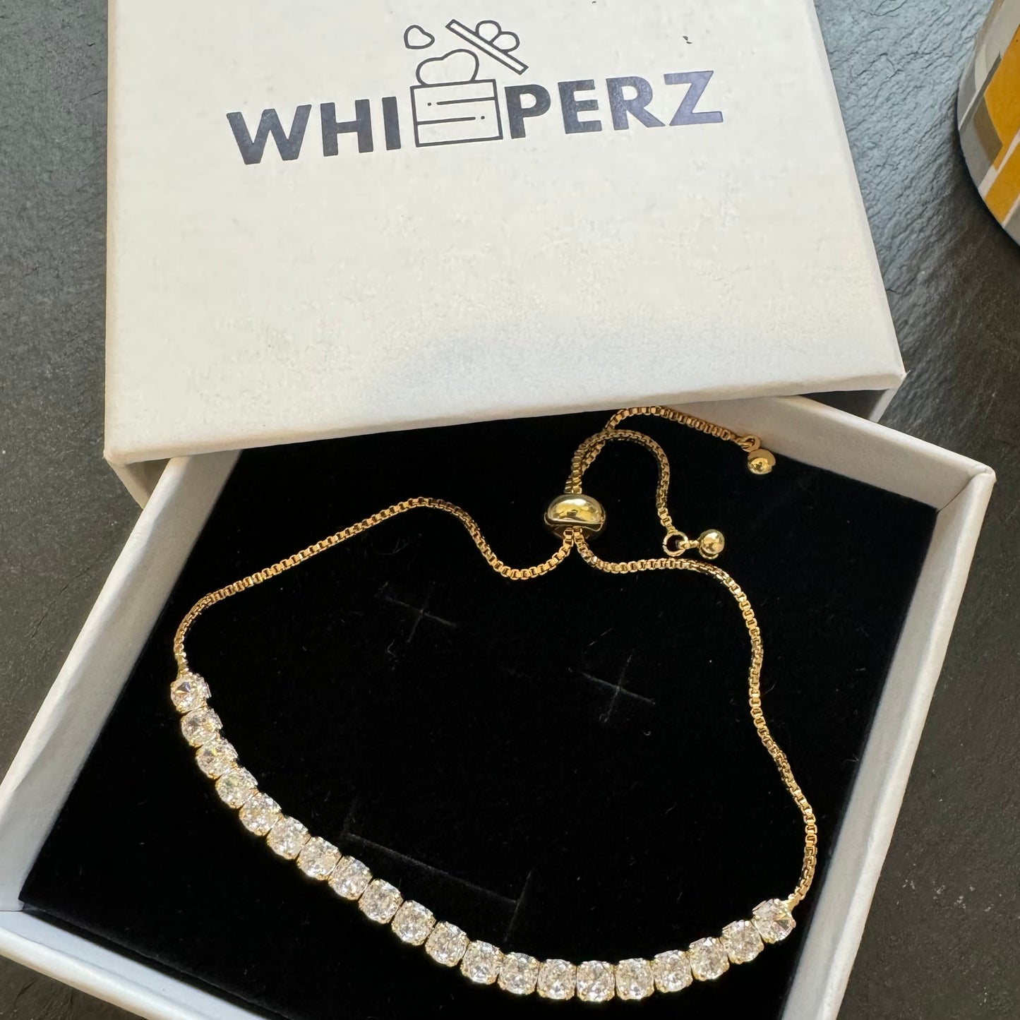 Golden Glamour Crystal Adjustable Bracelet