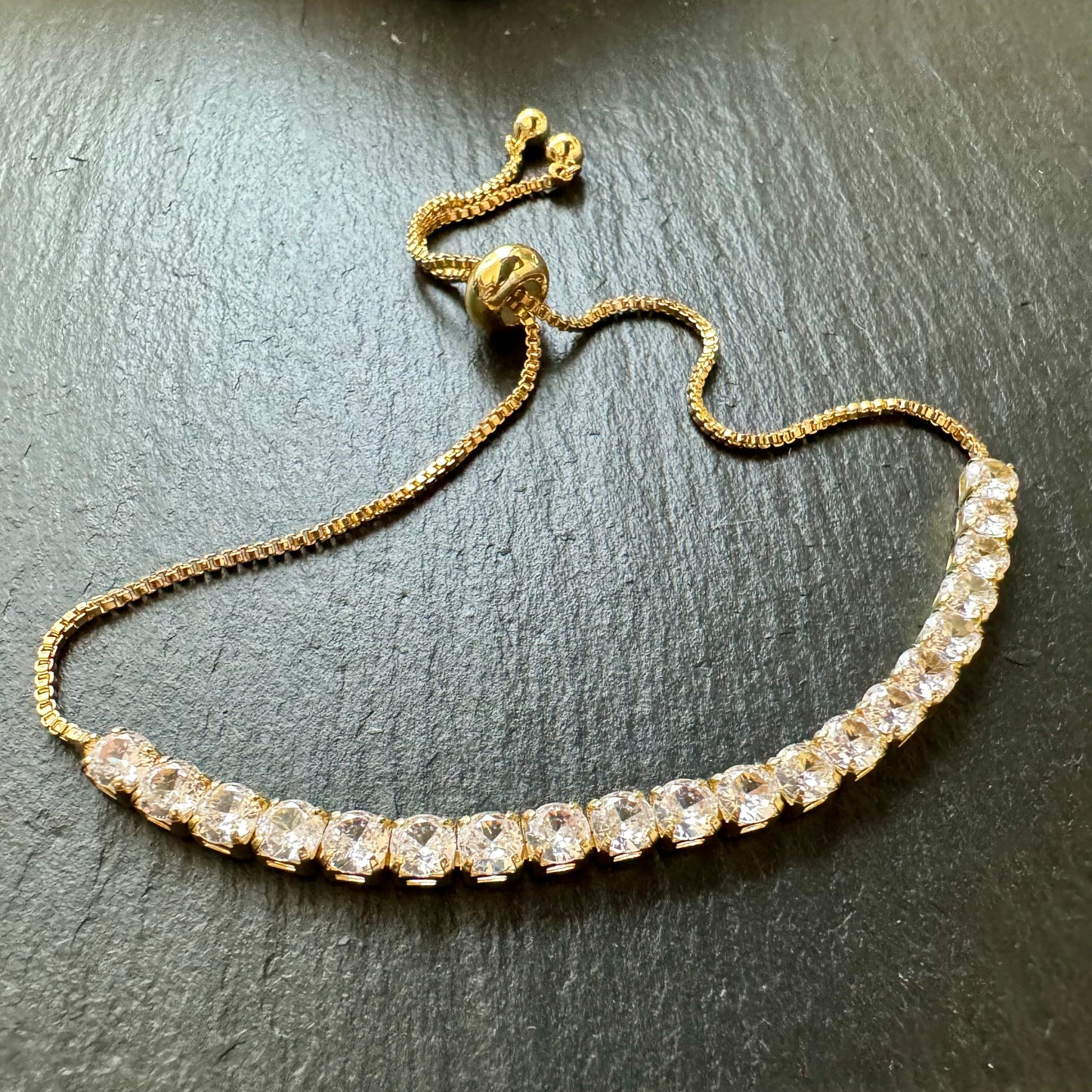 Golden Glamour Crystal Adjustable Bracelet