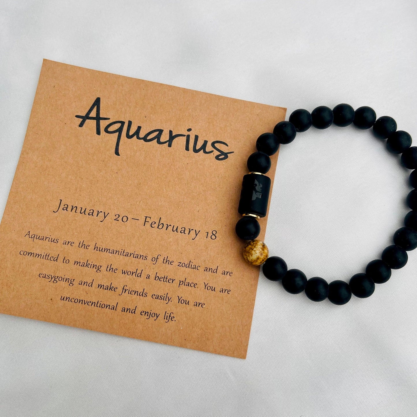 ZodiaLux Black Onyx Horoscope Bracelet - Whisperz