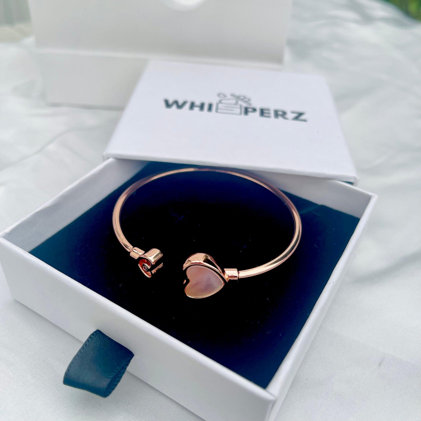 Rose Gold Love Heart Bracelet - Whisperz