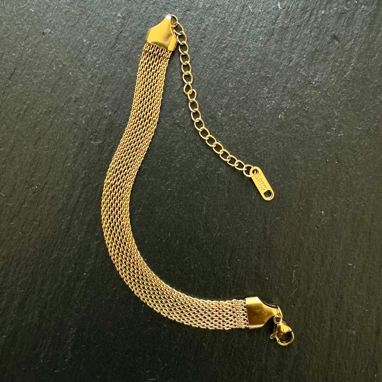 Golden Elegance Mesh Bracelet