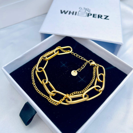 Golden Elegance Chain Bracelet - Whisperz