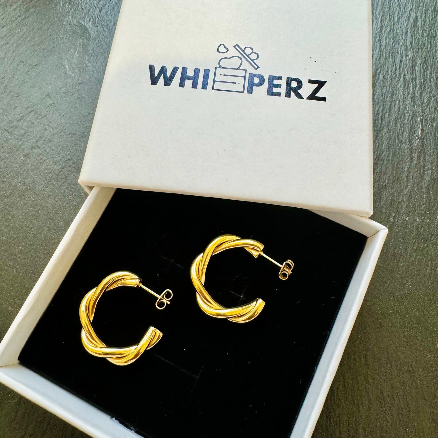 Golden Twisted Elegance Earrings