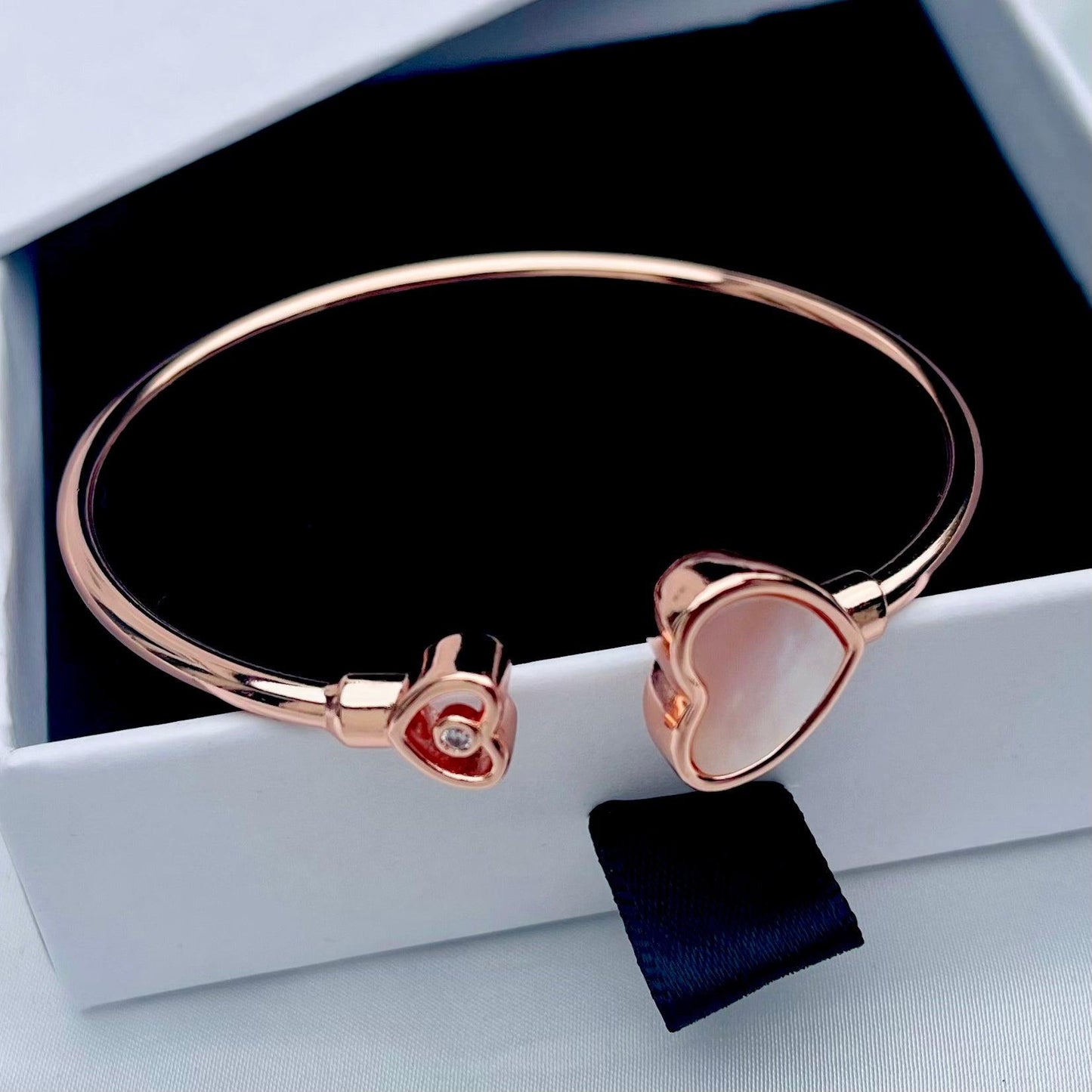 Rose Gold Love Heart Bracelet - Whisperz