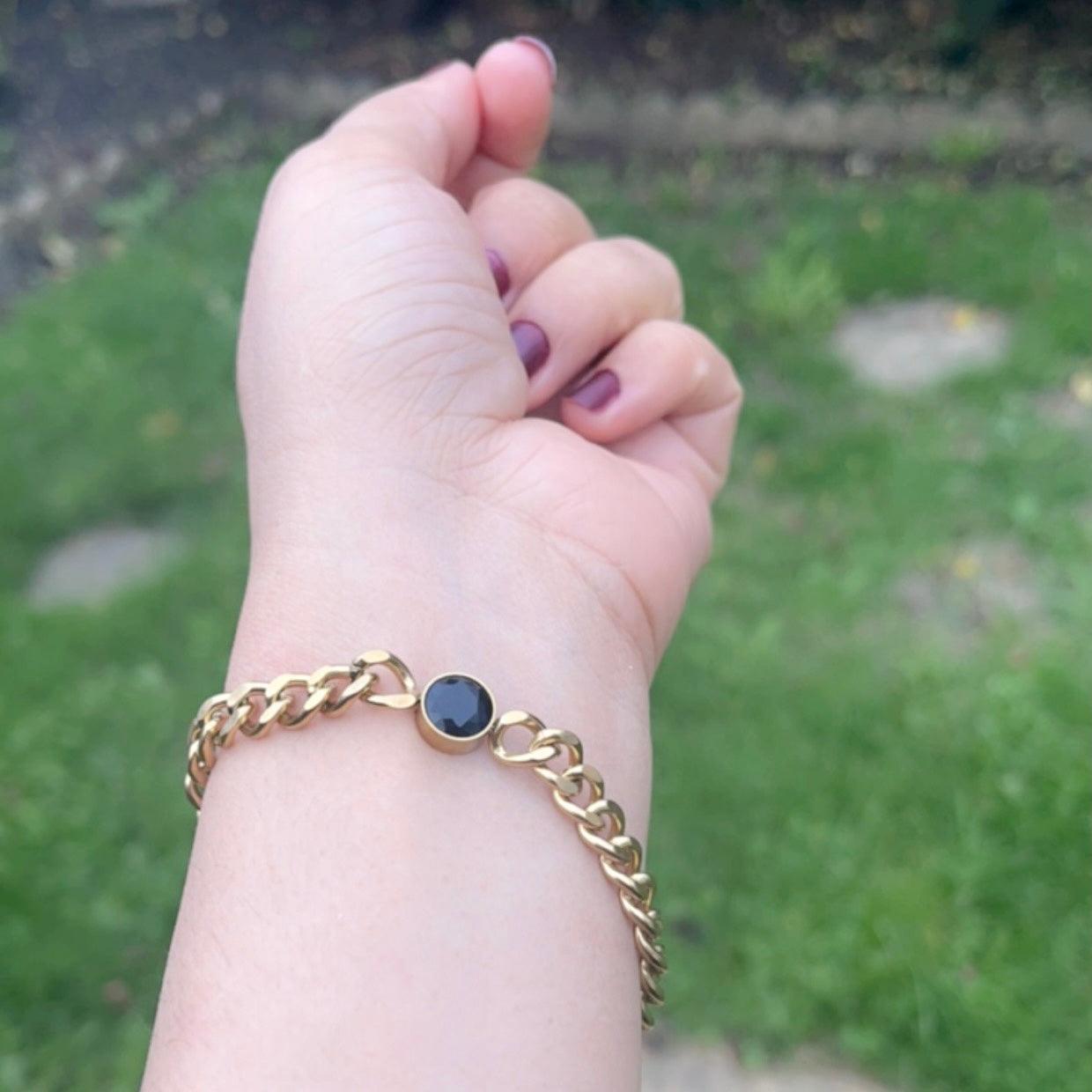 Golden Onyx Charm Bracelet 18k Gold - Whisperz