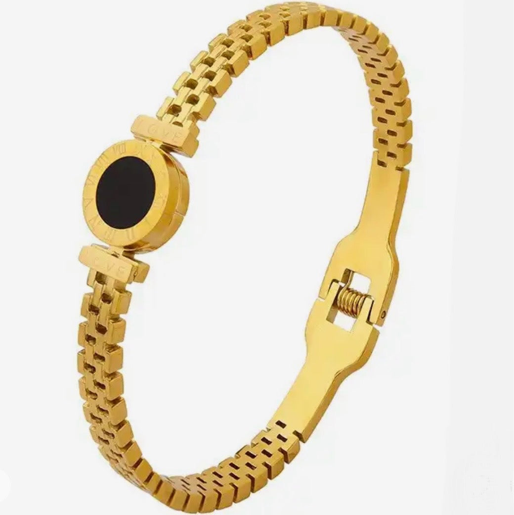 Golden Eclipse Roman Numerals Bracelet