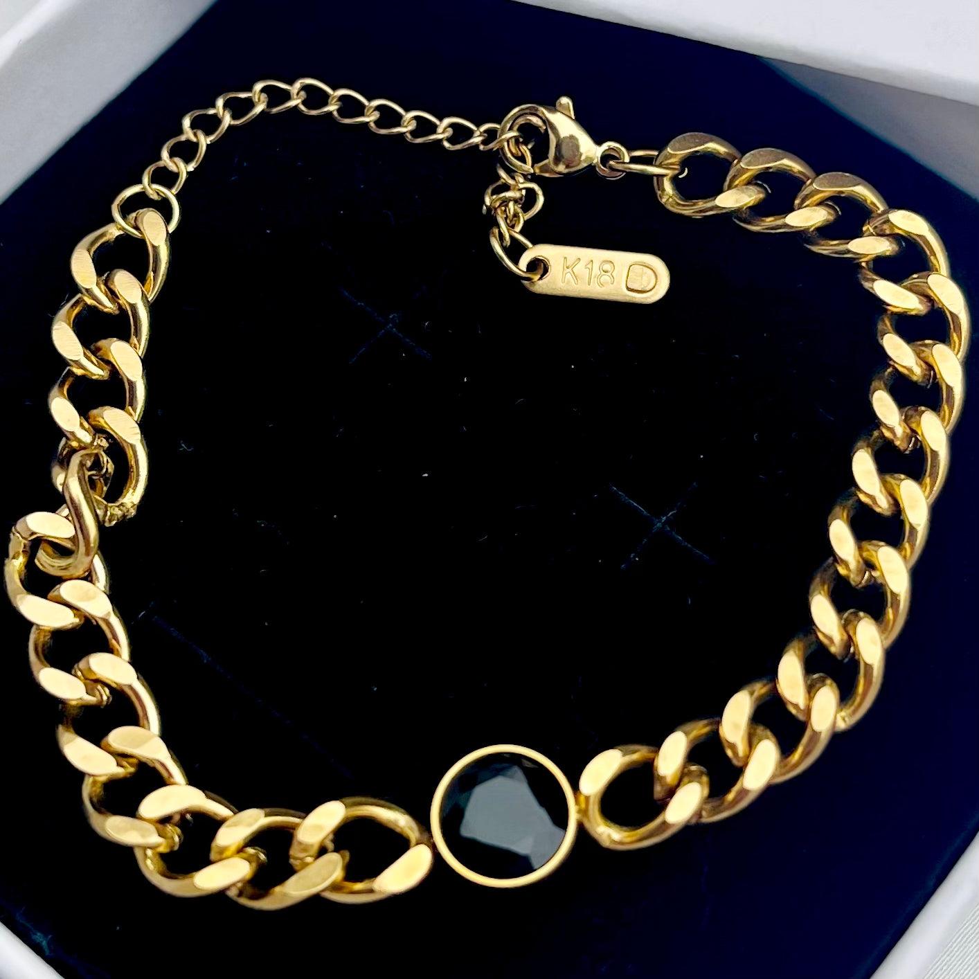 Golden Onyx Charm Bracelet 18k Gold - Whisperz