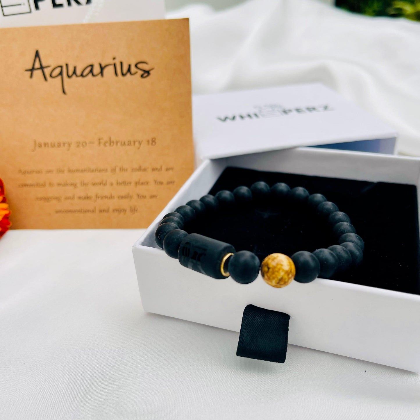ZodiaLux Black Onyx Horoscope Bracelet - Whisperz