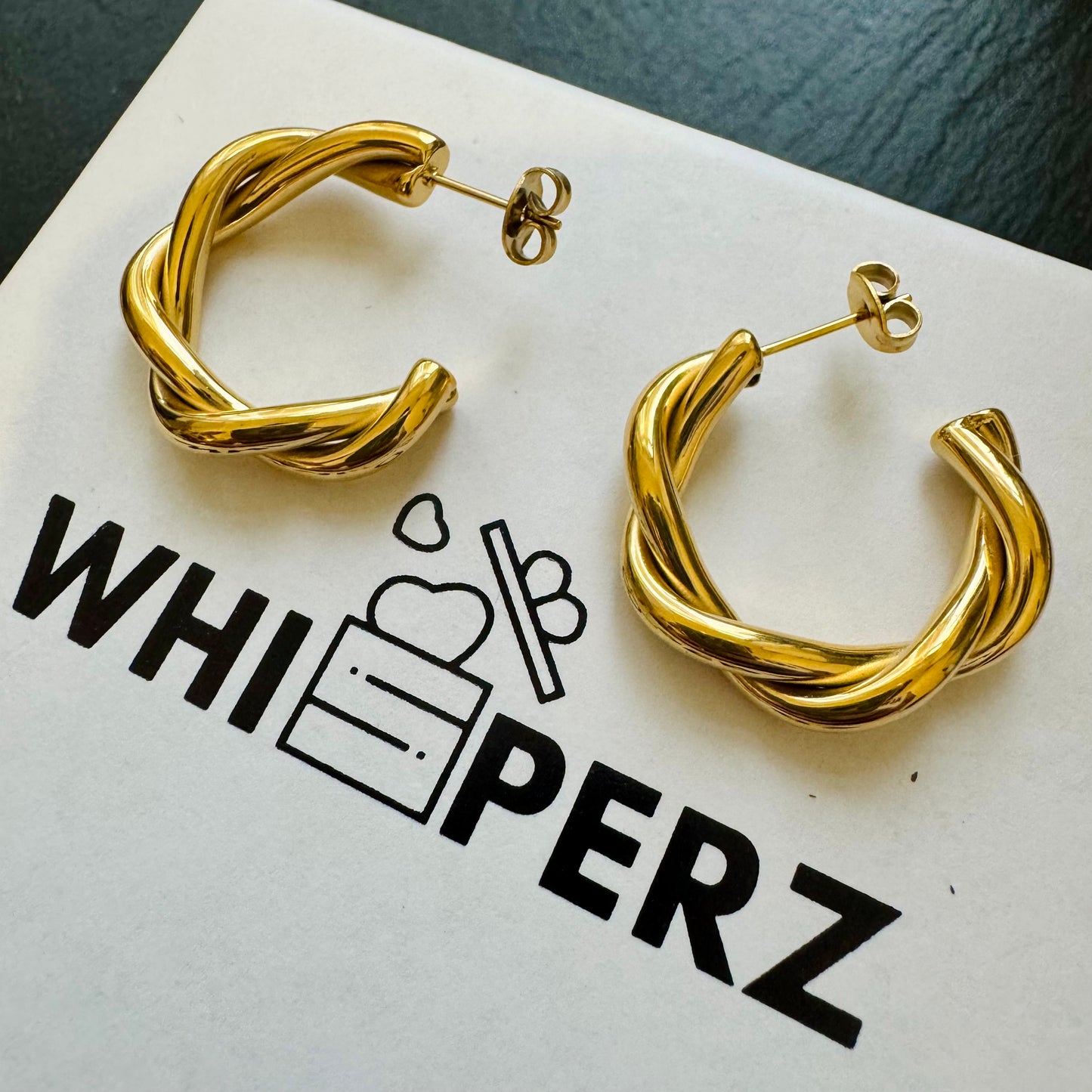 Golden Twisted Elegance Earrings