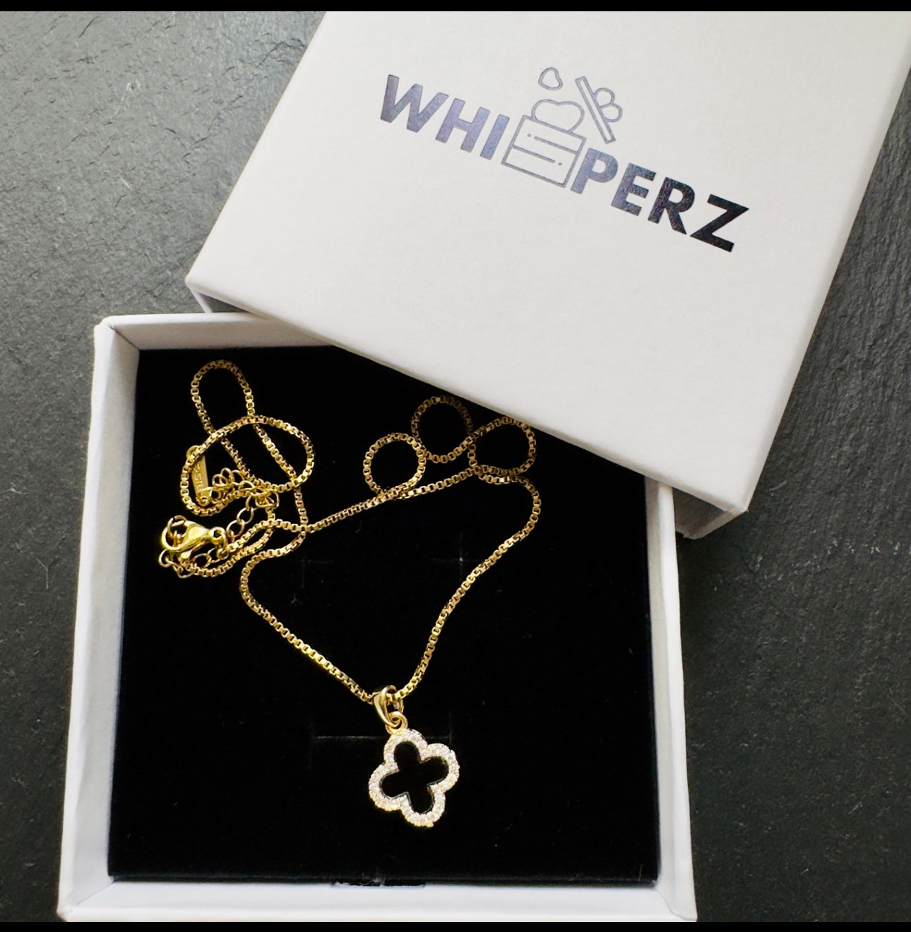 Charm of Fortune Dual-Sided Gold Clover Necklace