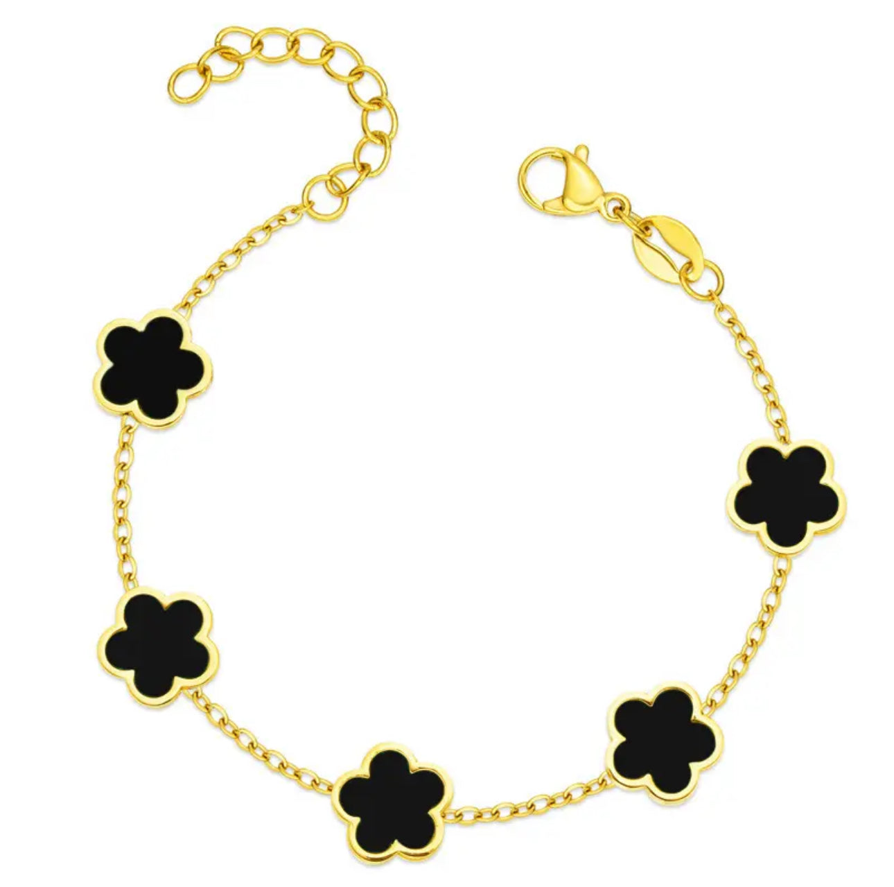 Midnight Daisy 18K Gold-Plated Stainless Steel Bracelet