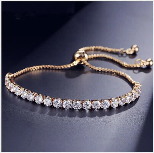 Golden Glamour Crystal Adjustable Bracelet