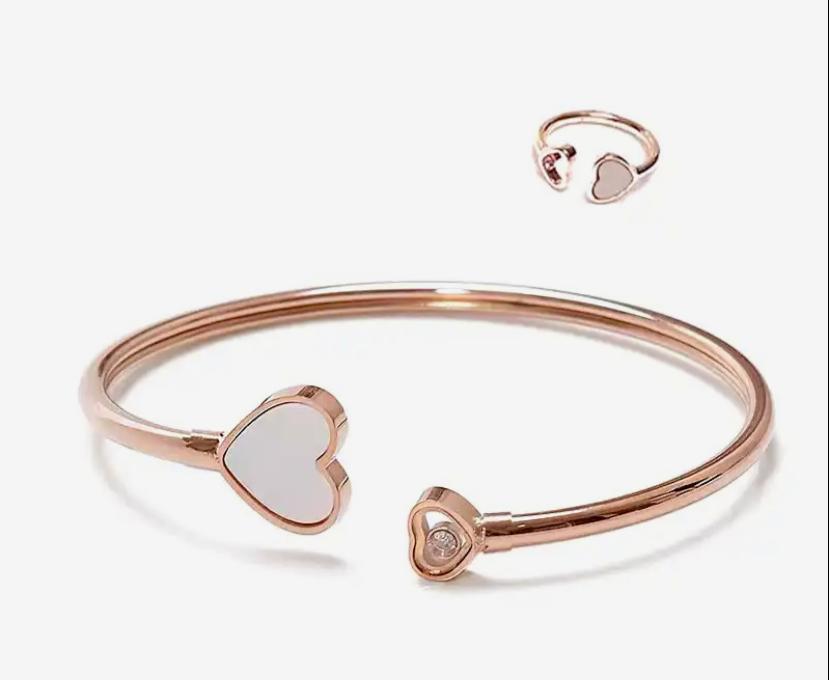 Rose Gold Love Heart Bracelet - Whisperz