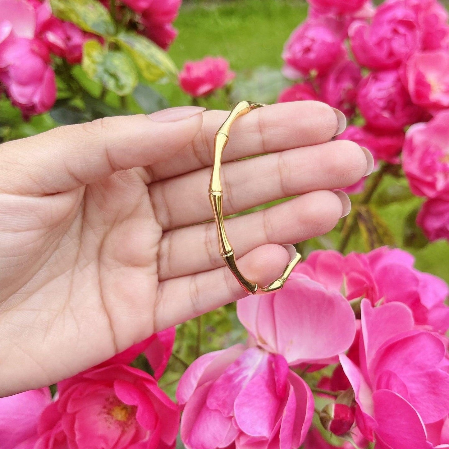 18k Gold Stainless Steel Bamboo Elegance for Women - Whisperz
