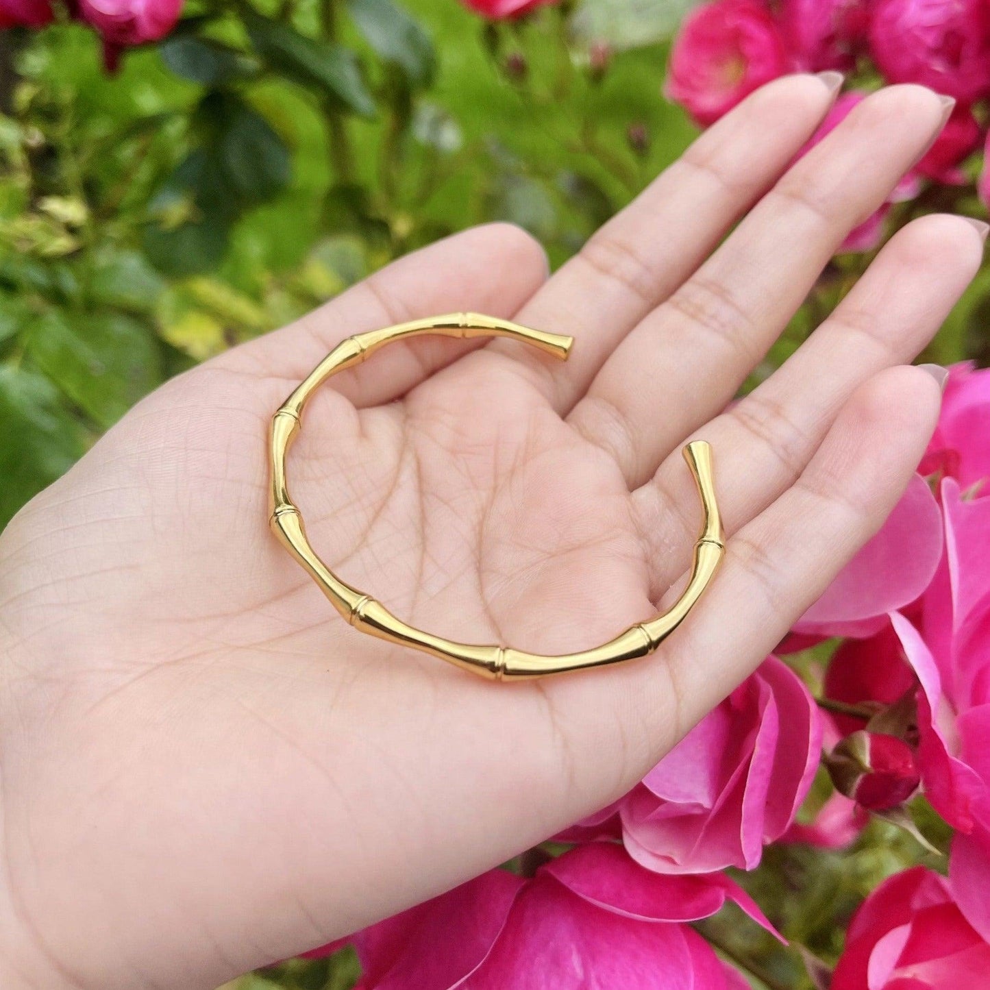 18k Gold Stainless Steel Bamboo Elegance for Women - Whisperz