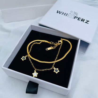 Starry Night Multi-Layer Gold Bracelet and Necklace - Whisperz