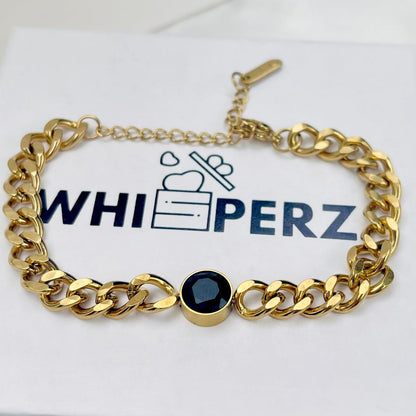 Golden Onyx Charm Bracelet 18k Gold - Whisperz